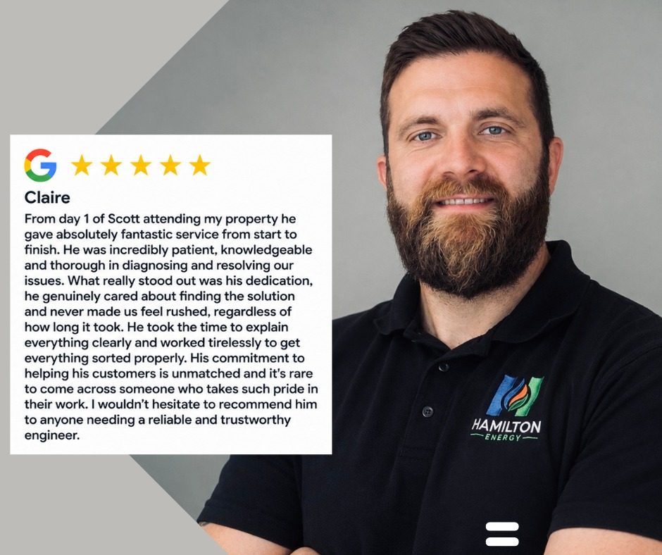 Scott from Hamilton Energy, with a five-star Google review from a customer